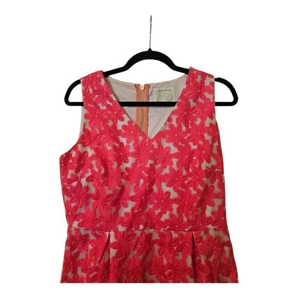 SAIL‎ TO SABLE STS Neon Pink Floral Overlay Dress - Size 8 - Picture 3 of 10